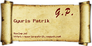 Gyuris Patrik névjegykártya